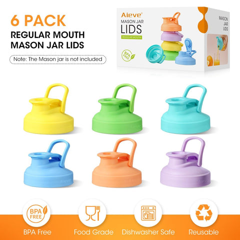 AIEVE reusable canning lids suit Ball jars, enabling versatile storage of dry goods and liquids.