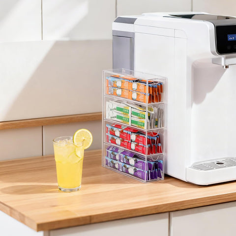 AIEVE storage solution helps keep kitchen and office items organized with style.