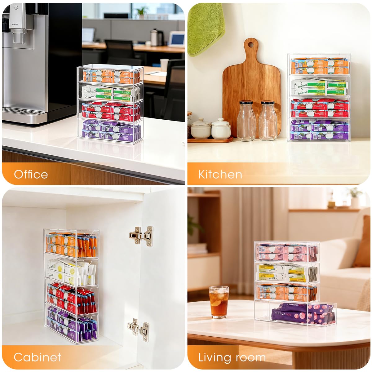 AIEVE transparent acrylic design offers sturdy visibility for inventory checks.