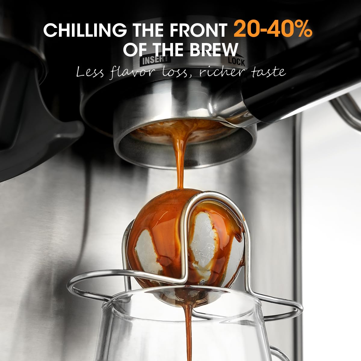 AIEVE two-pack XL cooling balls chill espresso for smoother flavor