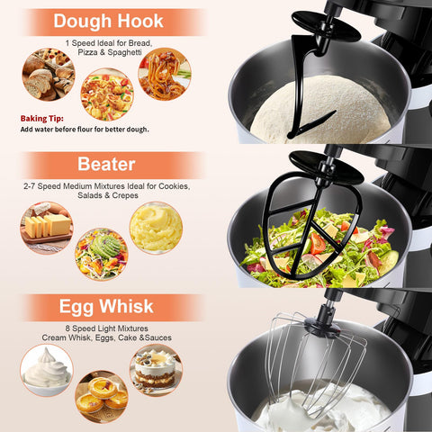 Aifeel dough hook attachment kneads bread and pizza dough smoothly.
