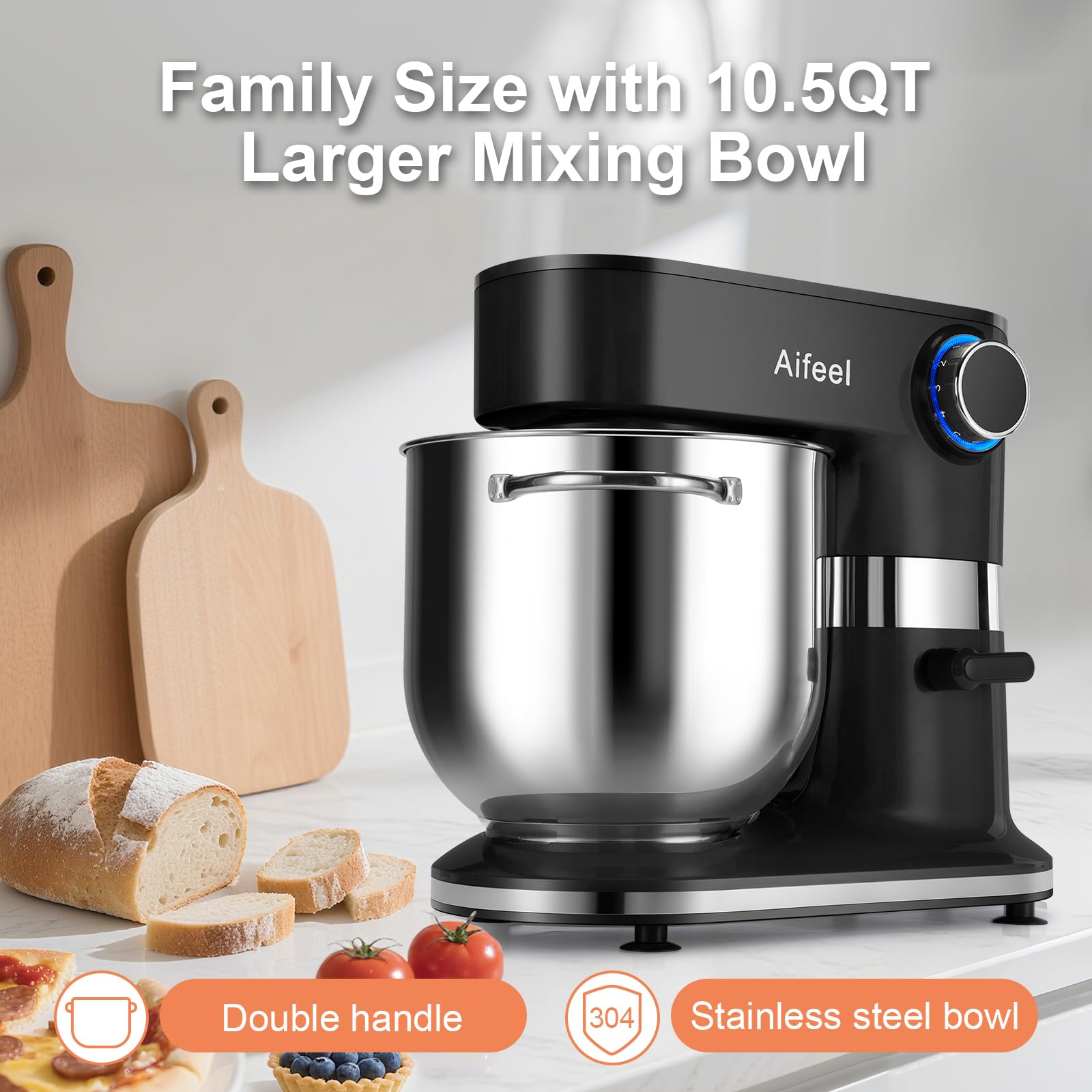 Aifeel flat beater ensures even mixing for cakes and creams.