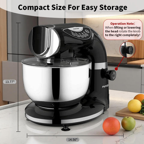 Aifeel stand mixer showing nesting bowls for space-saving prep
