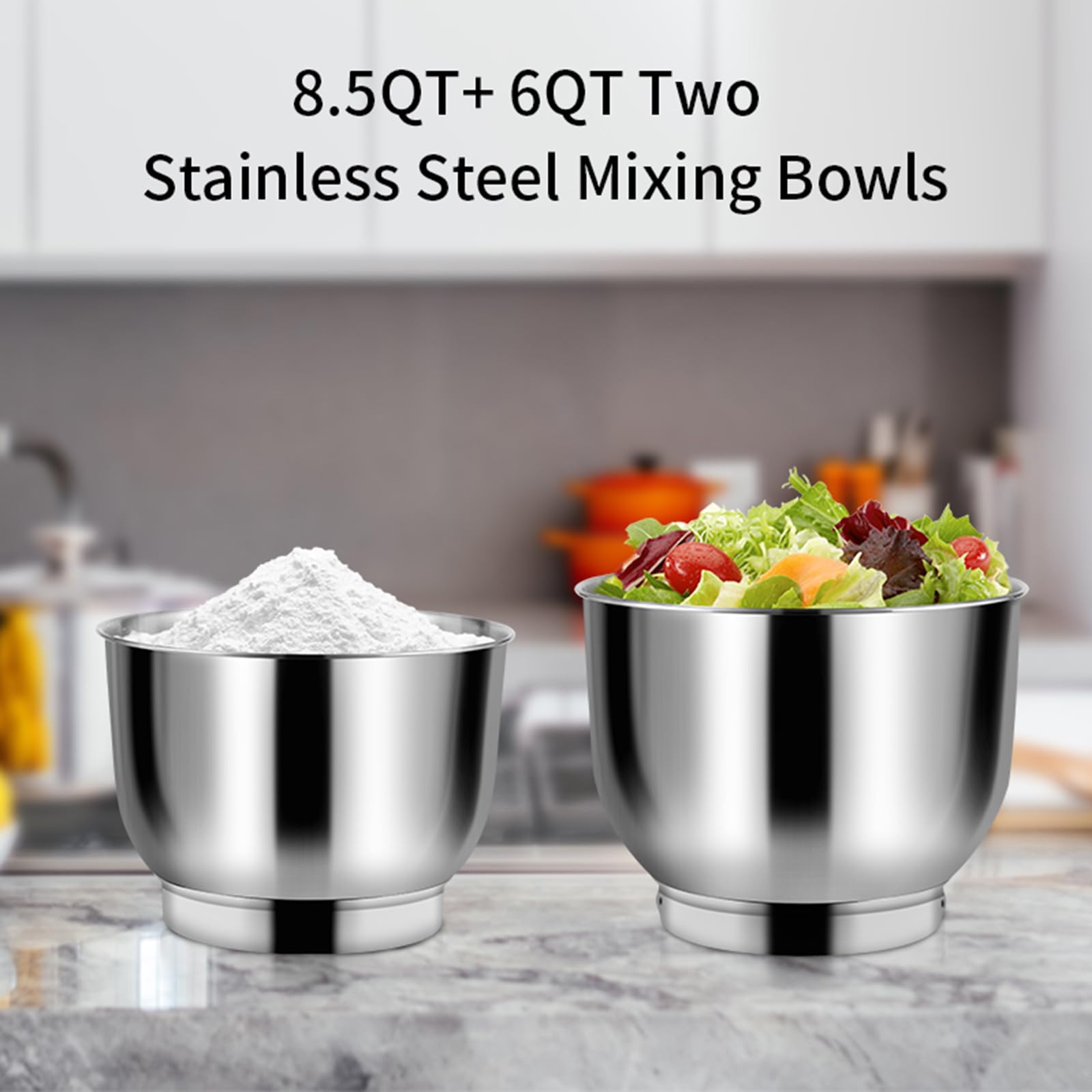 Aifeel tilt-head with splash guard for clean, controlled mixing