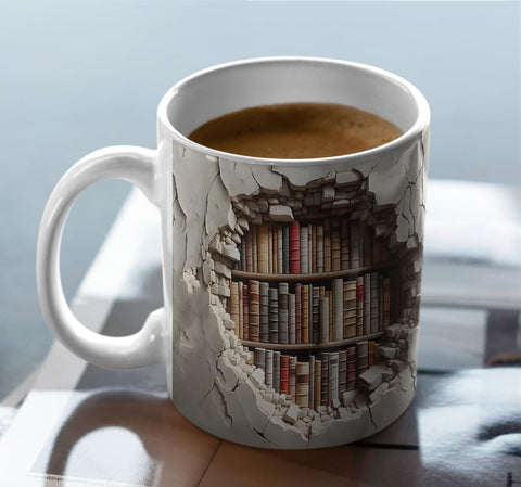 Aigori Library Bookshelf Mug arrives gift-ready for readers and friends