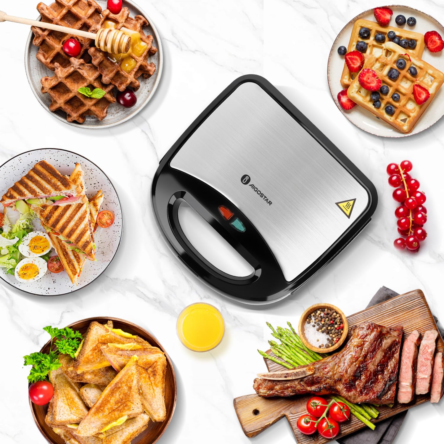 Aigostar grill mode is great for burgers and veggies.