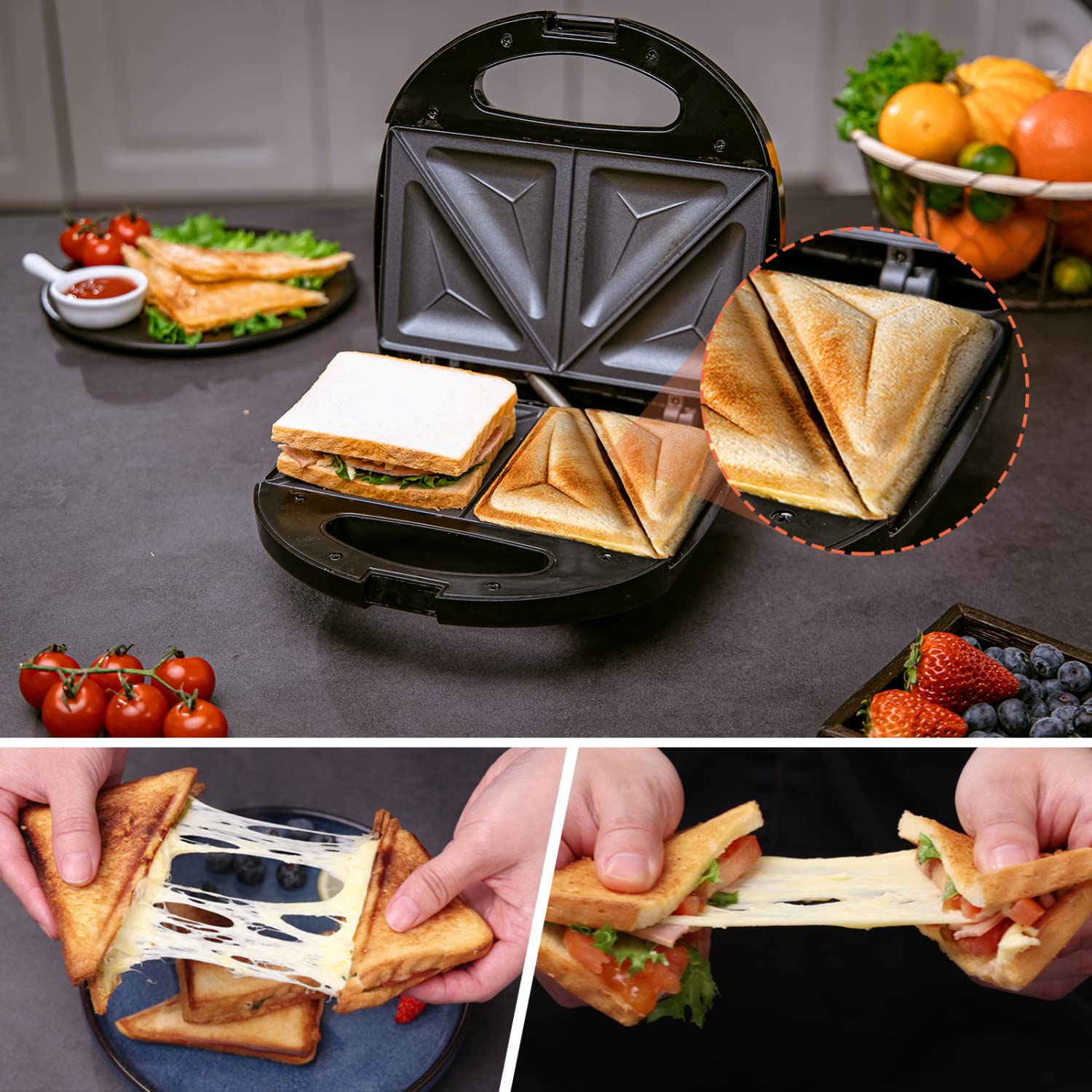 Aigostar grill plates in action making a crispy grilled cheese