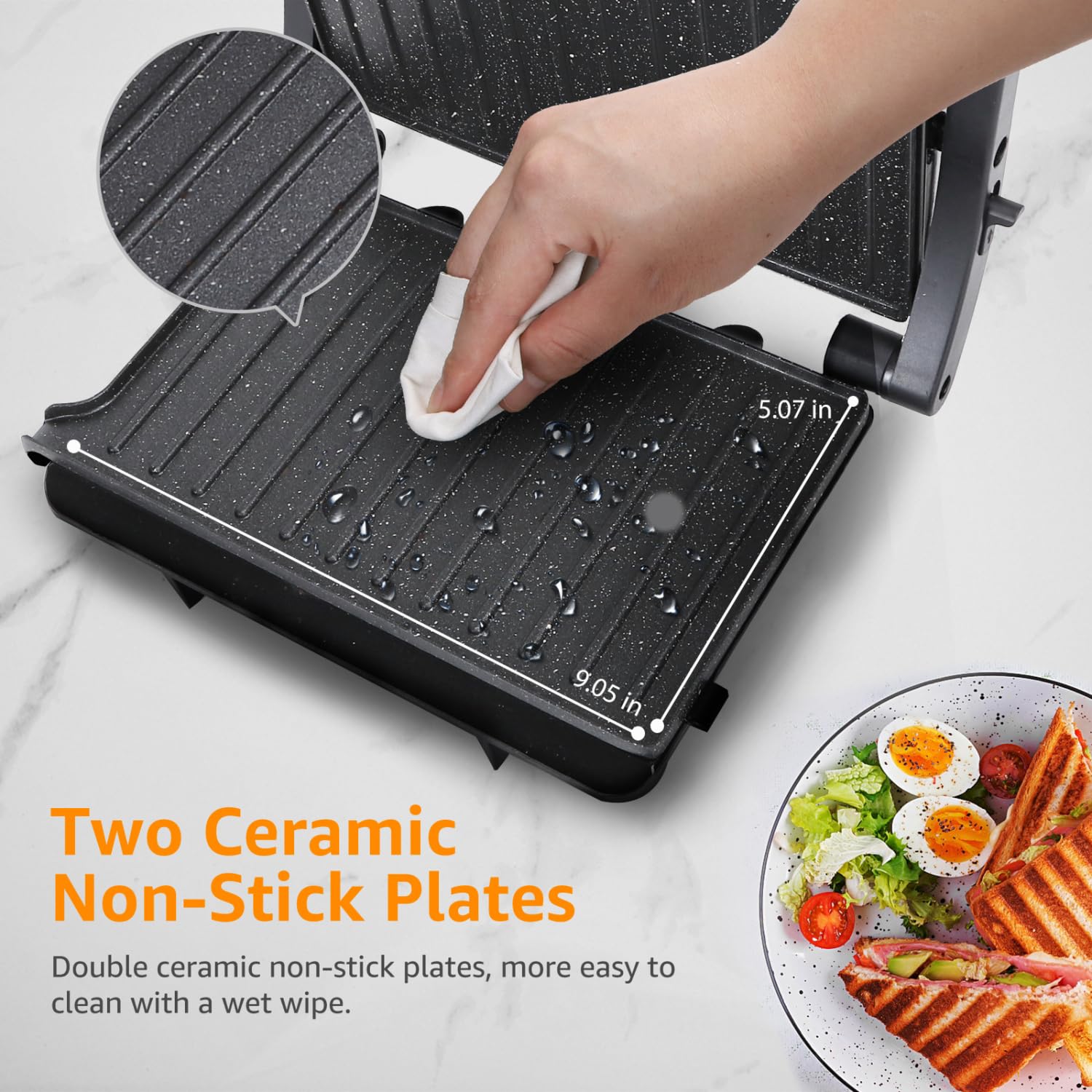 Locking lid secures food during grilling sessions for neat storage.