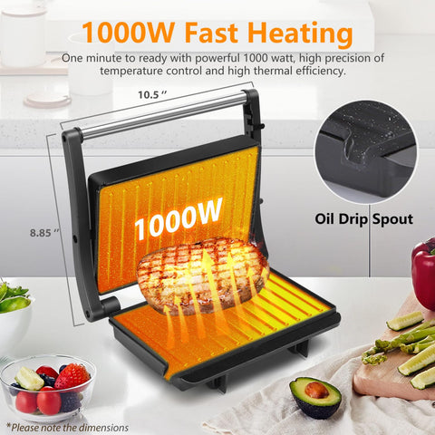 Aigostar Panini Press preheats quickly, ideal for a hot breakfast.