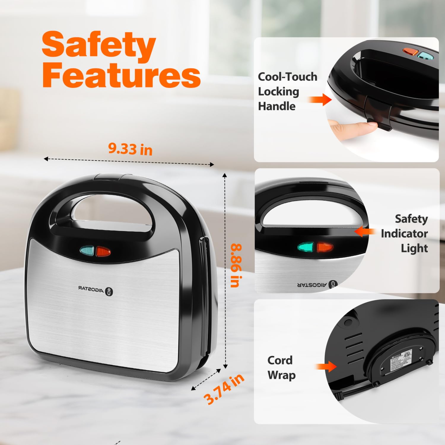 Aigostar portable sandwich maker lets you cook meals anywhere.