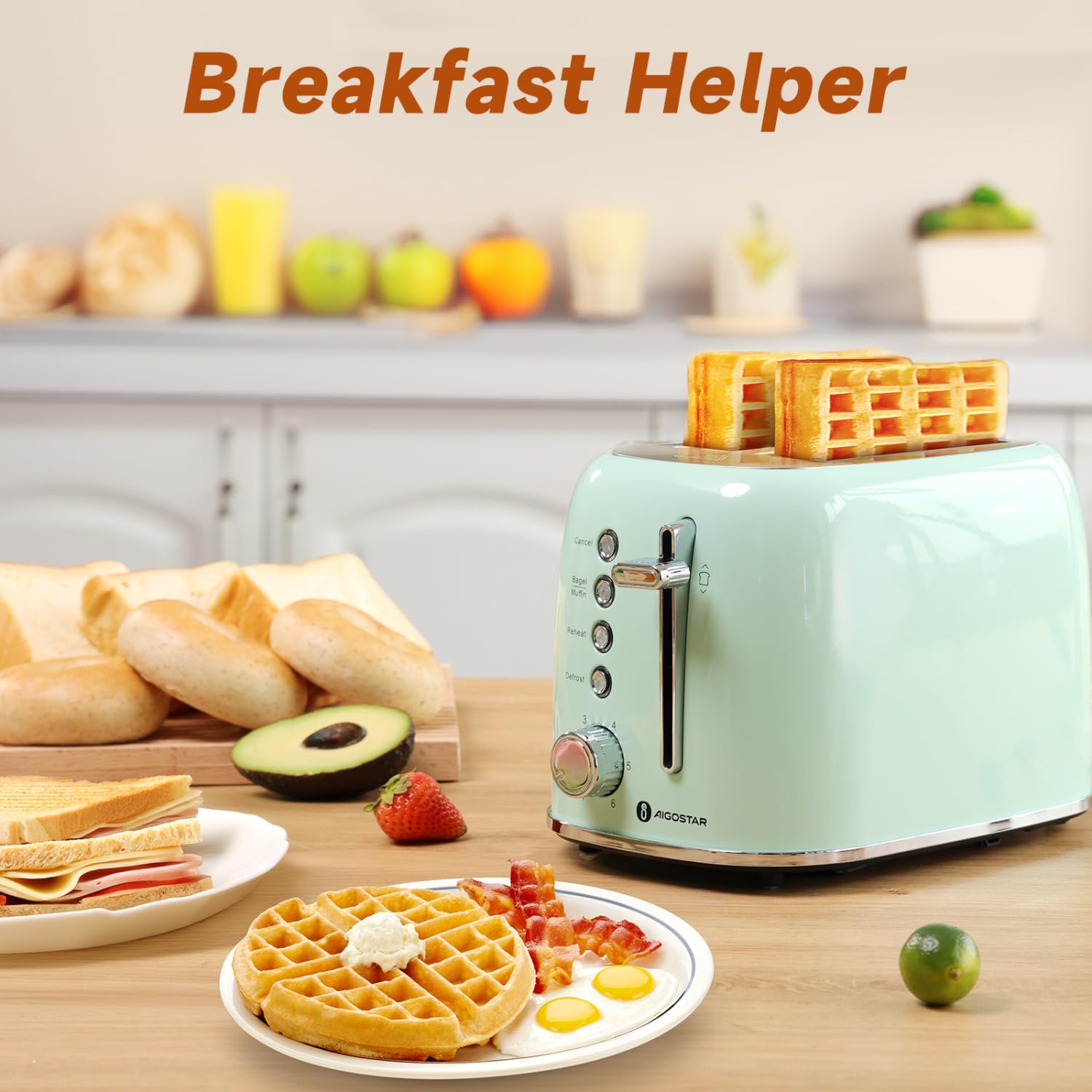 Aigostar toaster with six browning levels offers customized crust options