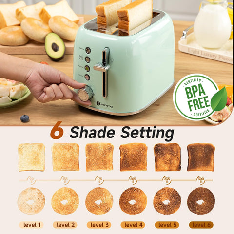 Aigostar aqua green toaster with bagel setting for single side toasting