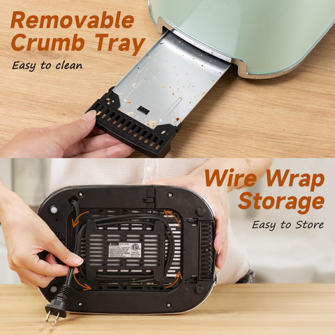 Compact aqua green toaster ideal for dorms and small kitchens