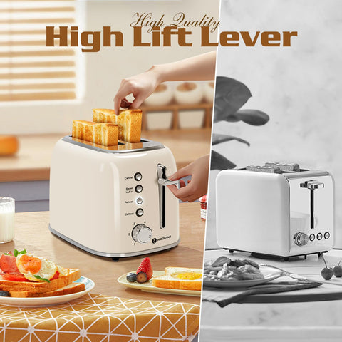 Aigostar toaster with removable crumb tray for easy cleanup.