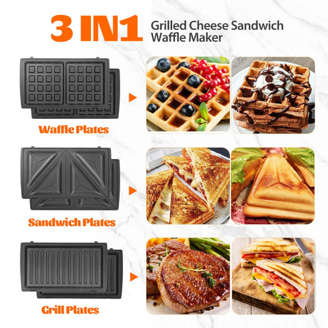 Aigostar waffle maker with removable plates delivers quick, crispy waffles and easy cleanup.