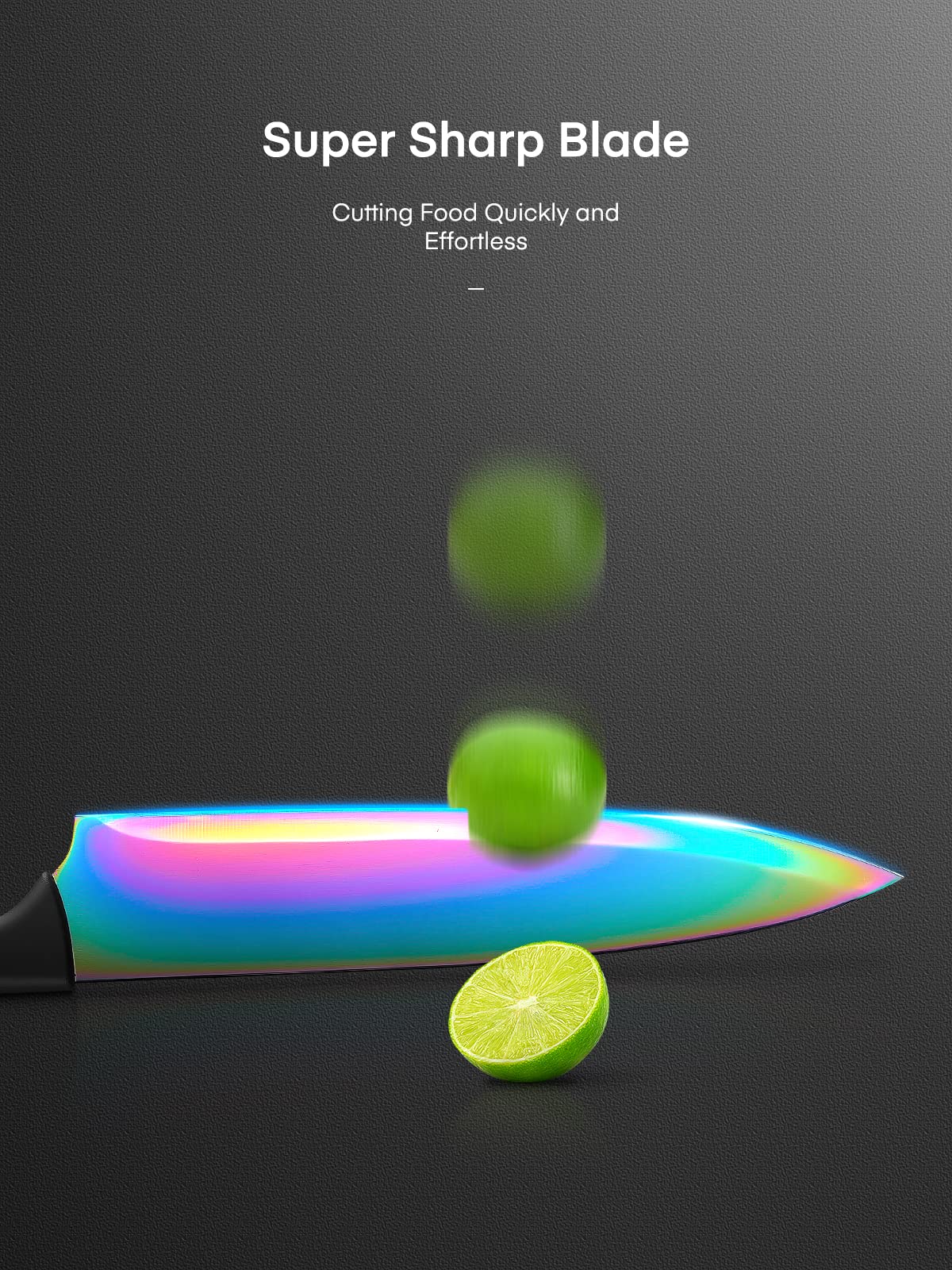 Aiheal rainbow color paring knife excels at peeling and fine detail work.