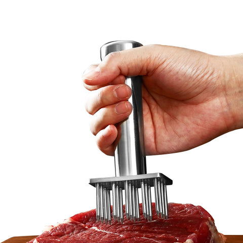 Aihomo 304 stainless base tenderizer shows durable construction for effortless prep.