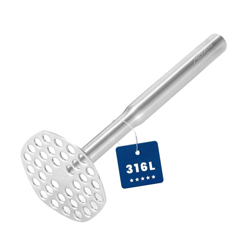 Aihomo 316L potato masher holes close-up for smooth, lump-free mash