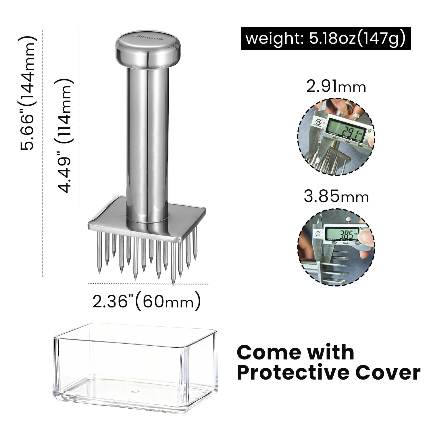 Aihomo BBQ-ready tenderizer enhances pre-marination flavor for grilling.
