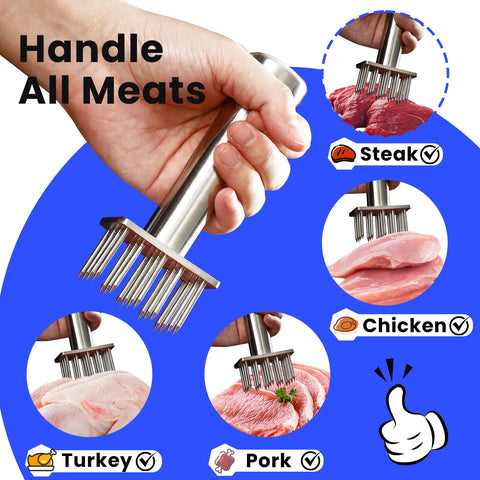 Aihomo dishwasher-safe tenderizer simplifies cleanup after cooking.