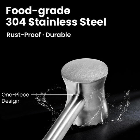 Aihomo meat tenderizer mallet weight-balance view highlights comfortable handling.