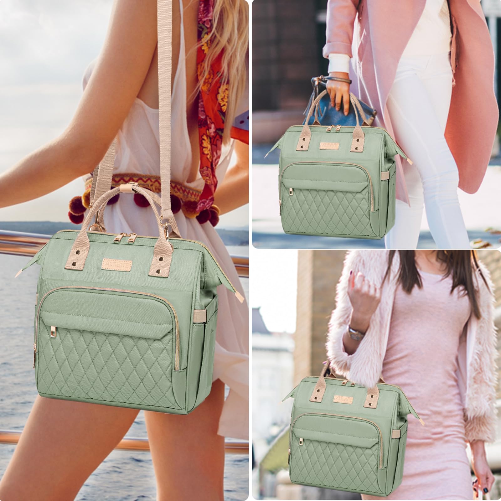 AIJIEKE lunch bag back privacy pocket stores phone securely