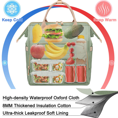AIJIEKE lunch bag front pockets provide quick access to keys and snacks