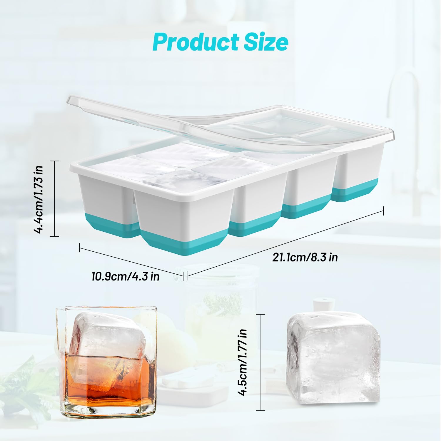 AJIJING stackable ice trays optimized for compact freezer storage.