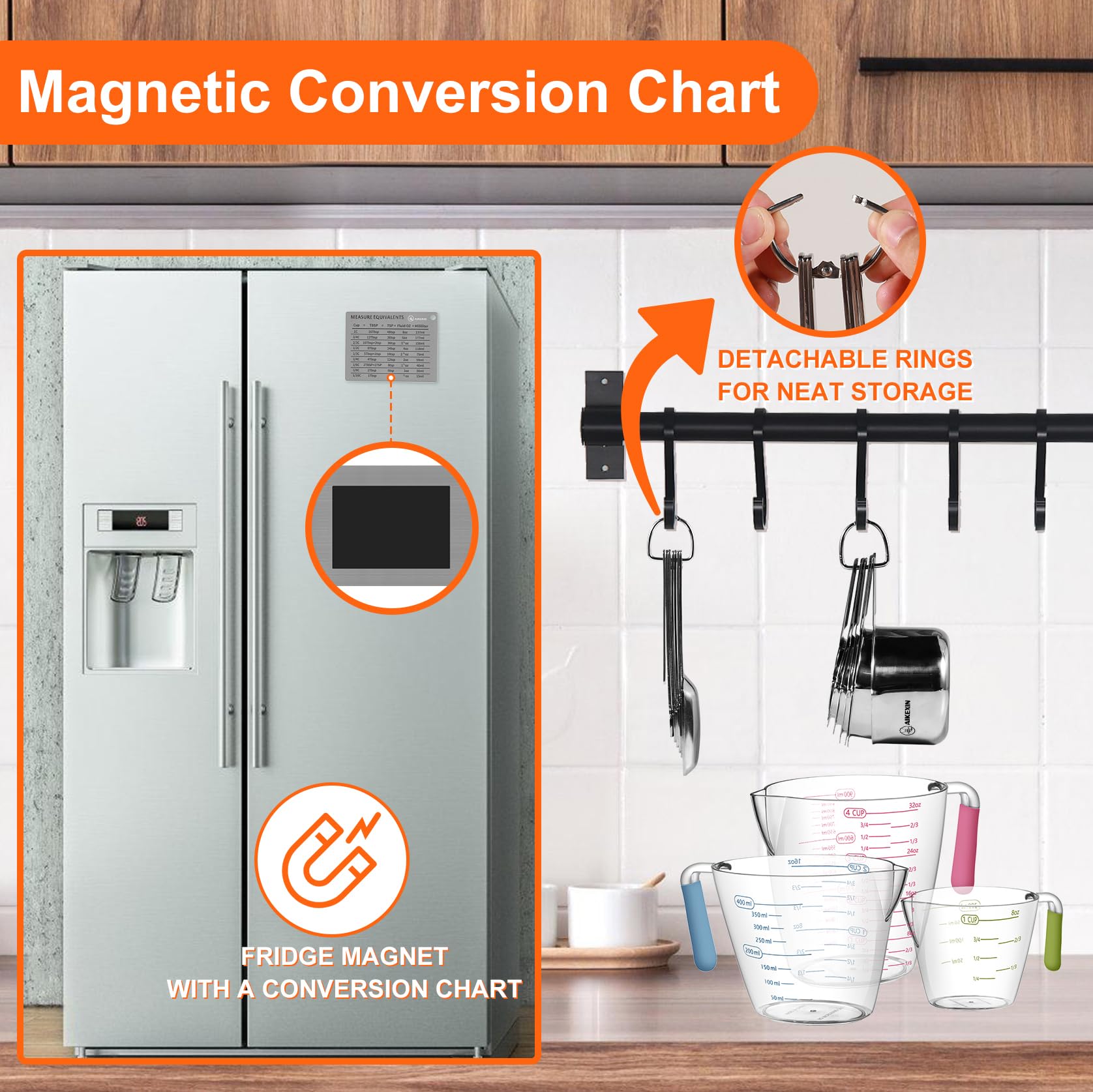 AIKEXIN metal rings keep set organized in drawers or on hooks