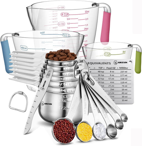 AIKEXIN nesting measuring cups and spoons save space and simplify recipe prep