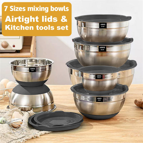 AIKKIL seven sizes nesting bowls save space in your kitchen