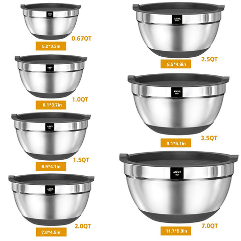 AIKKIL bowls with non slip silicone bottoms stay steady during mixing