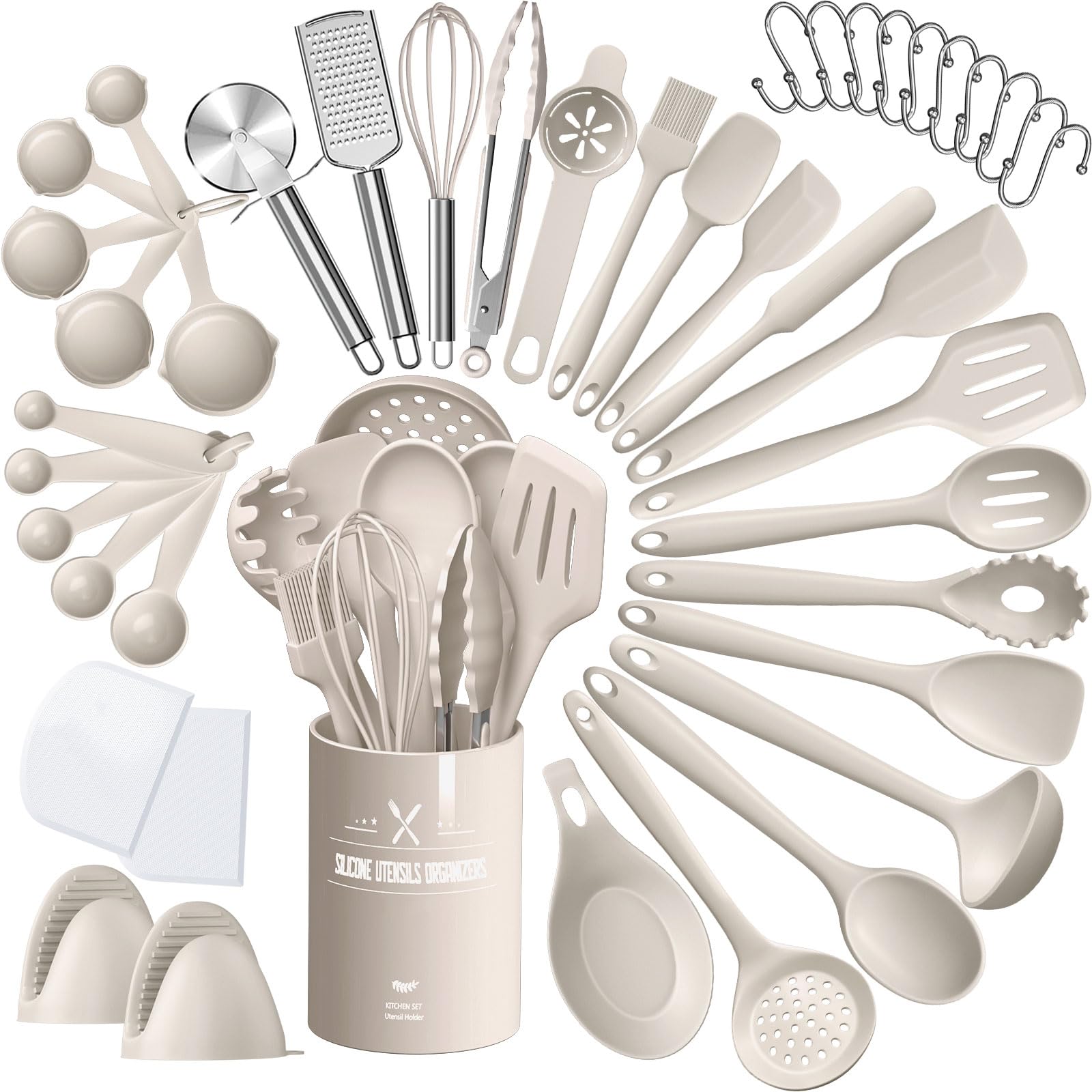 AIKKIL silicone turner on a nonstick pan for scratch-free stirring