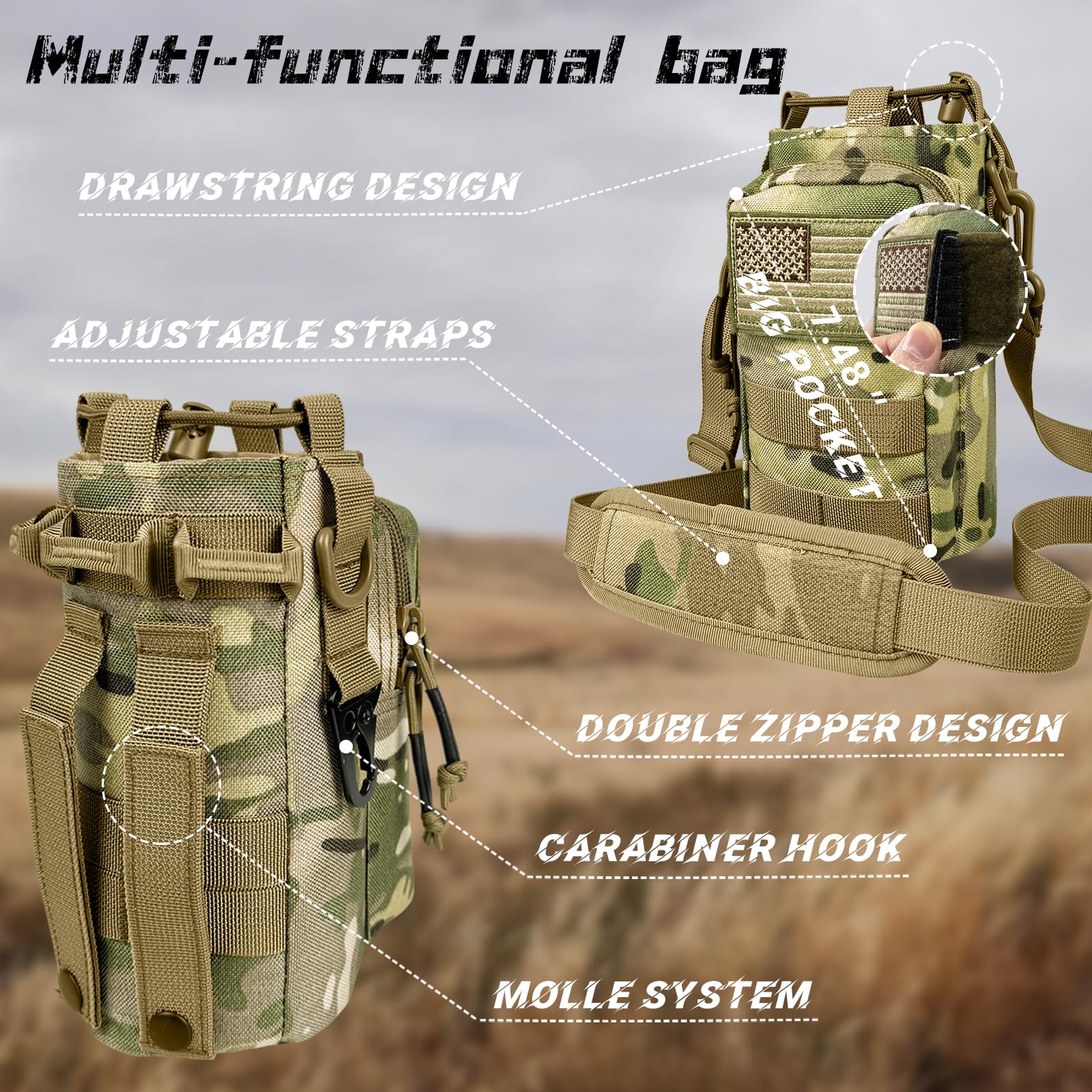 AIKOTOO removable camo sleeve with front pocket