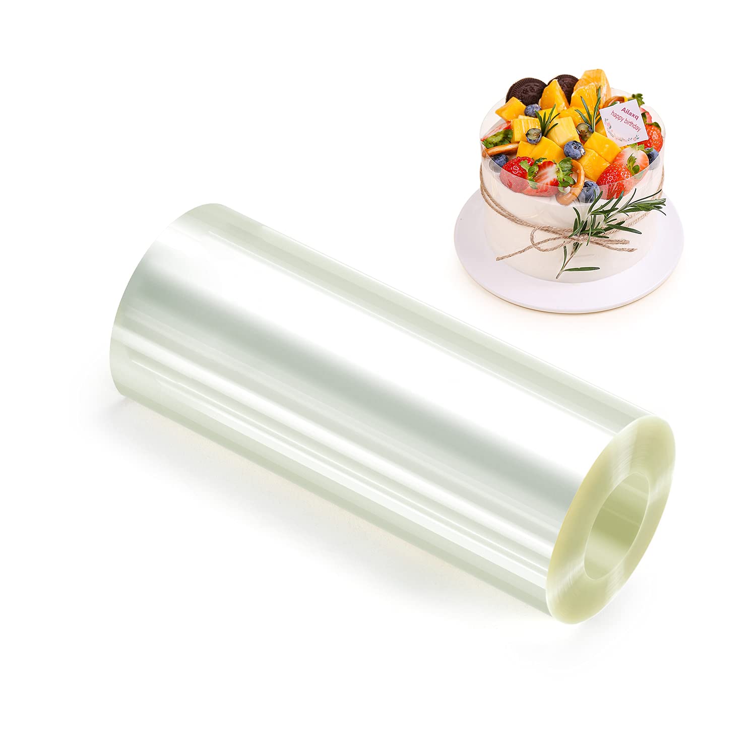 Ailaxq cake collars 4 inch by 394 inch roll protects mousse edges for neat presentation.