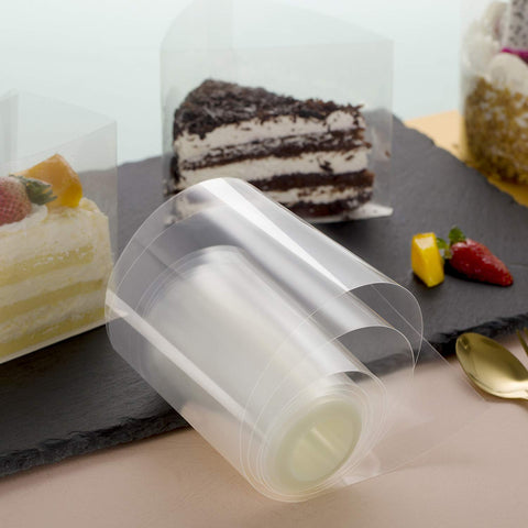 Ailaxq cake collars 6x600 inch: strong, clear, easy-to-cut acetate sheets.