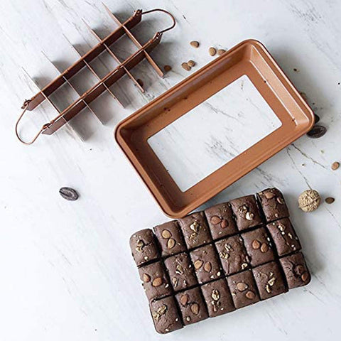 Ailelan brownie pan with 18 pre-slice design for uniform pieces