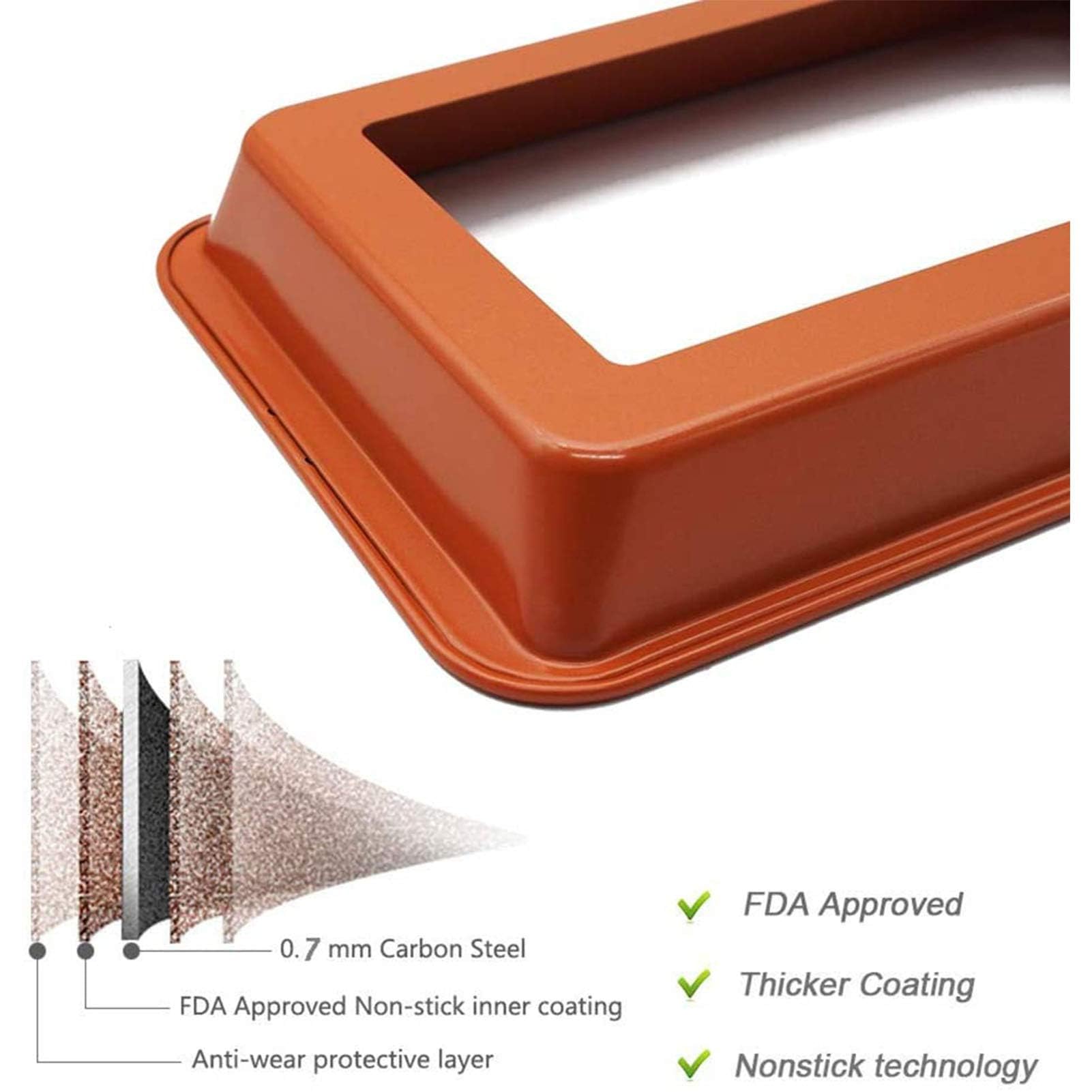 Ailelan non-stick bakeware surface for effortless brownie release