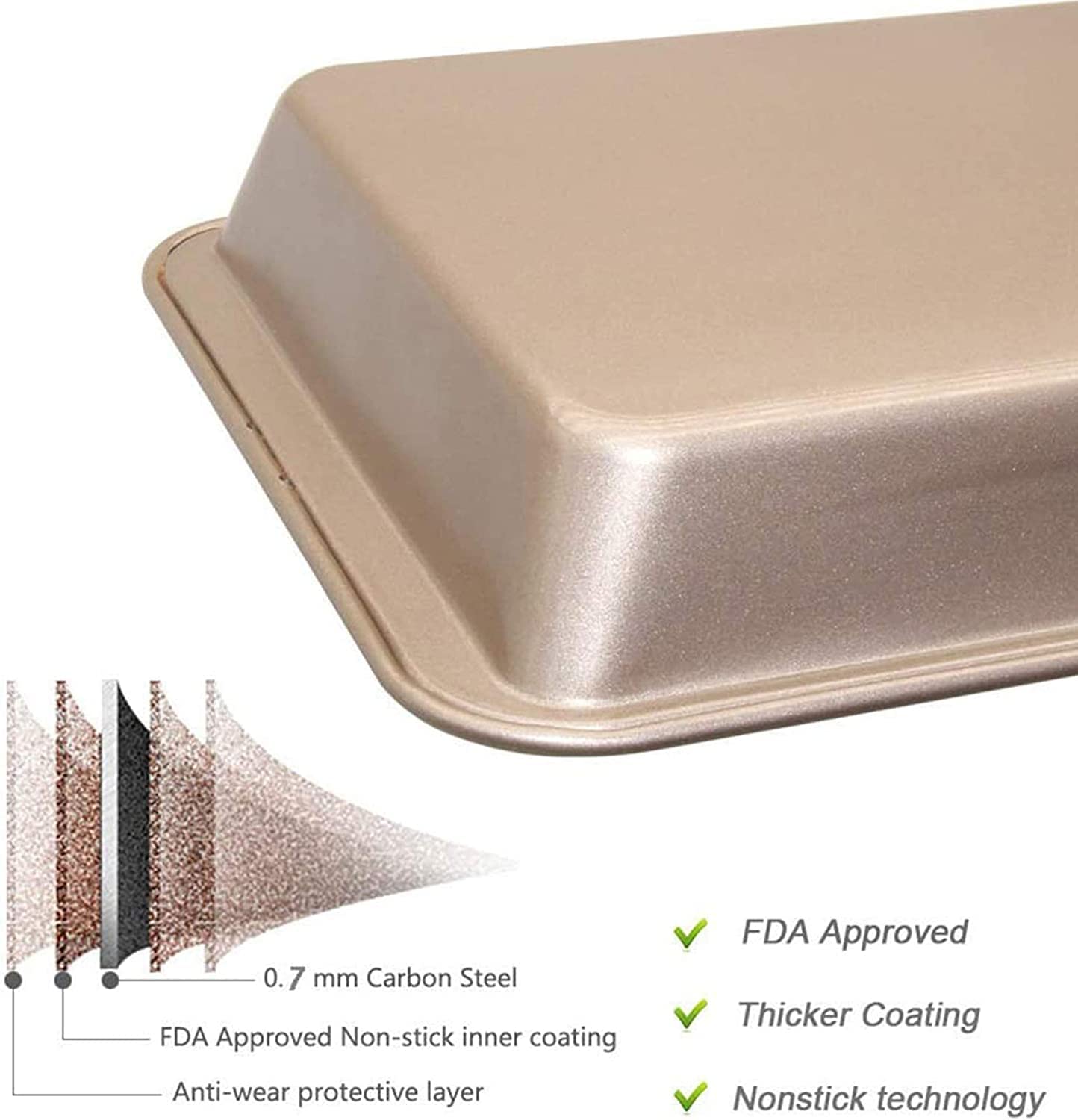 Ailelan non-stick brownie pan with easy release and quick cleanup.
