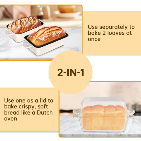 AILITOR loaf pan open-lid view shows even baking and interior texture.