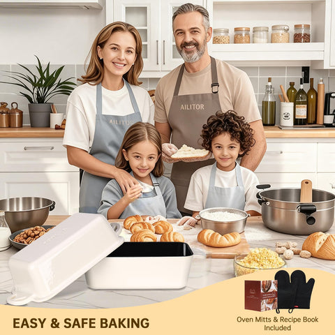 AILITOR 9x5 stackable loaf pan saves storage space.