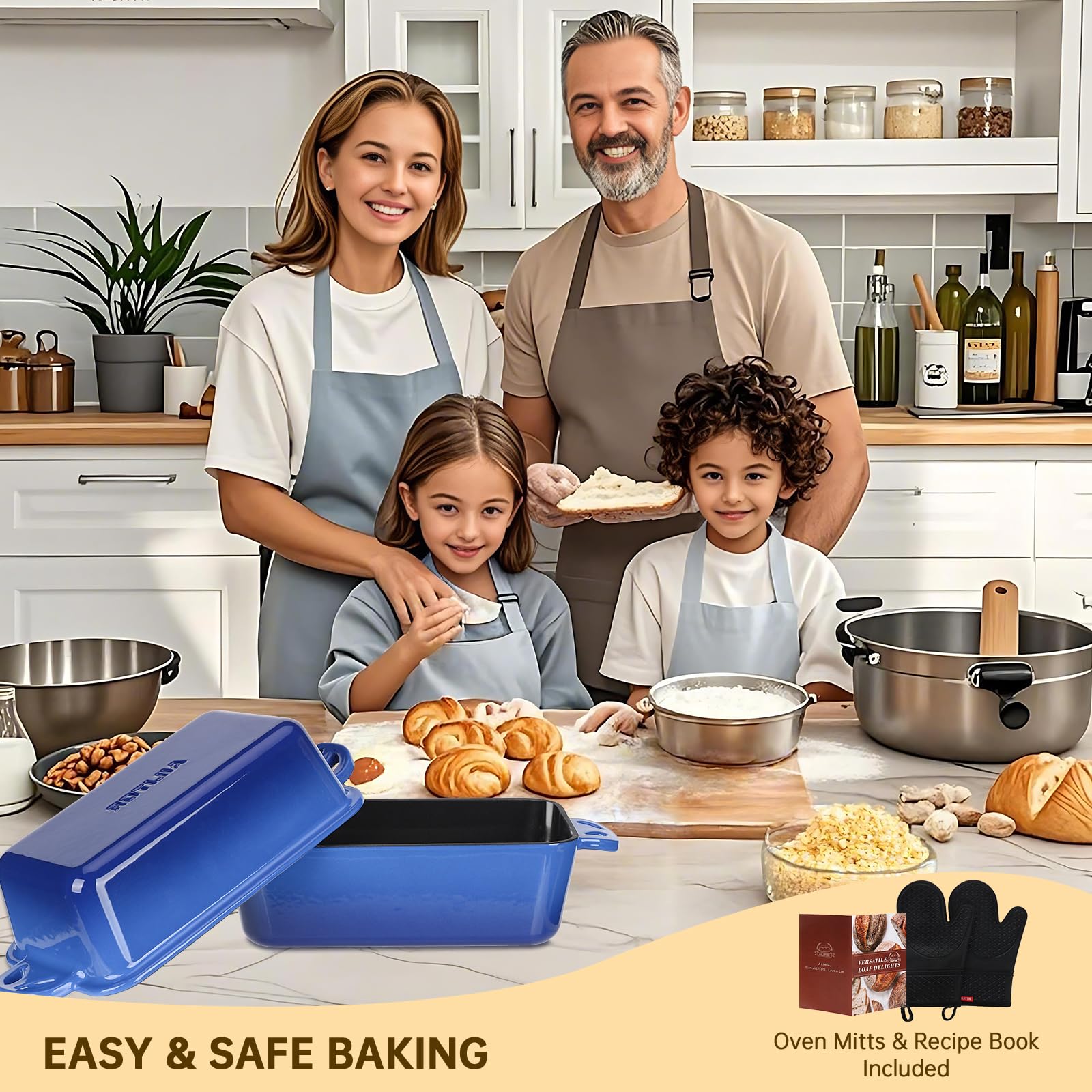 AILITOR stackable enameled pan mimics a Dutch oven for versatile baking.