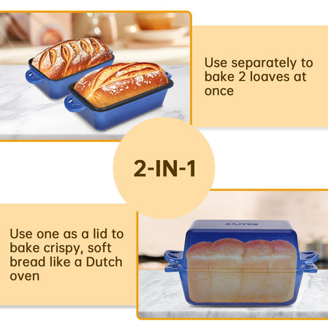 AILITOR sourdough loaf pan delivers even heat for crusty exterior and soft crumb.