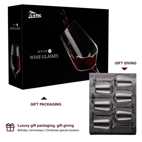 AILTEC gift packaging for a premium, ready-to-gift wine glass set