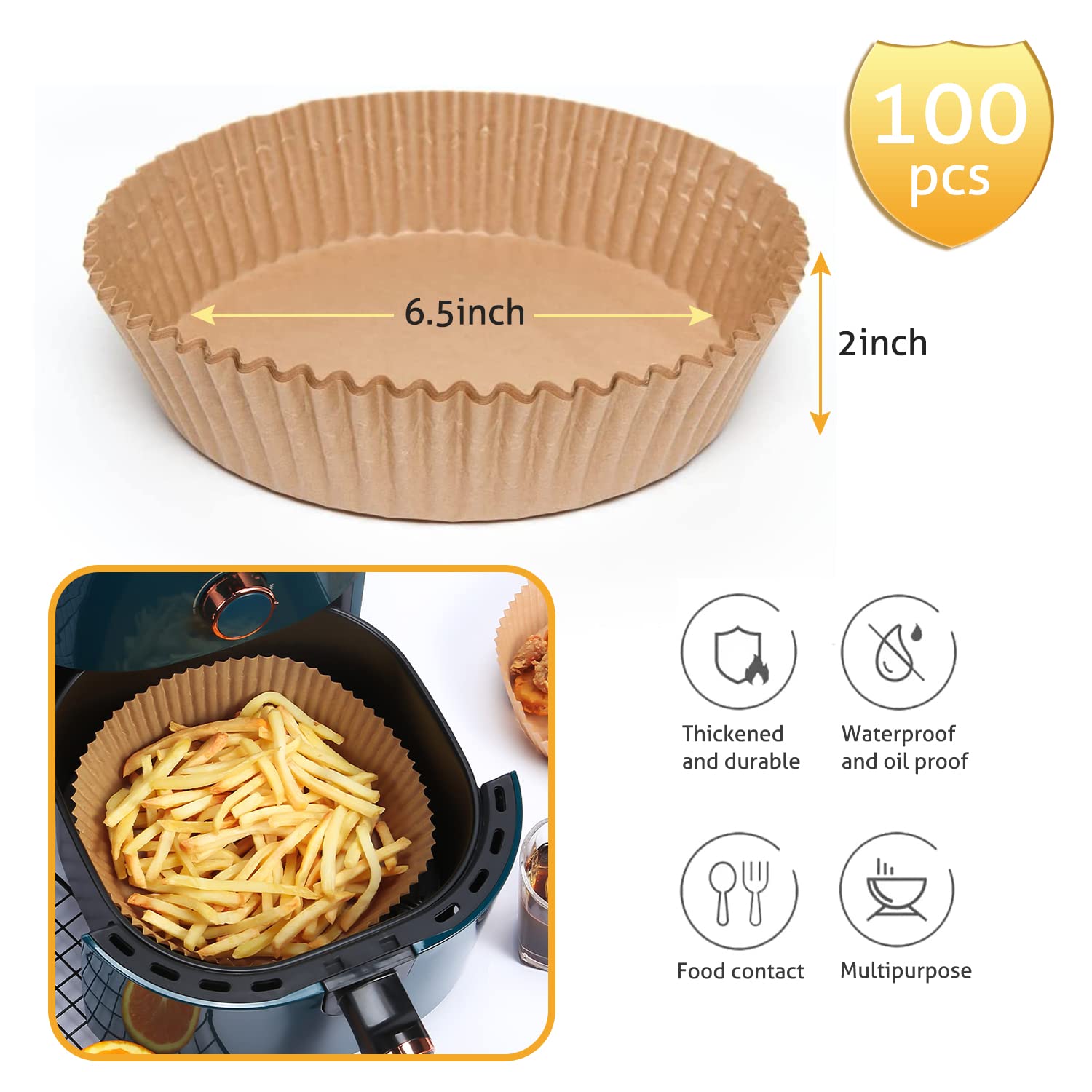 Ailun liner inside air fryer supports non-stick cooking with sauces.