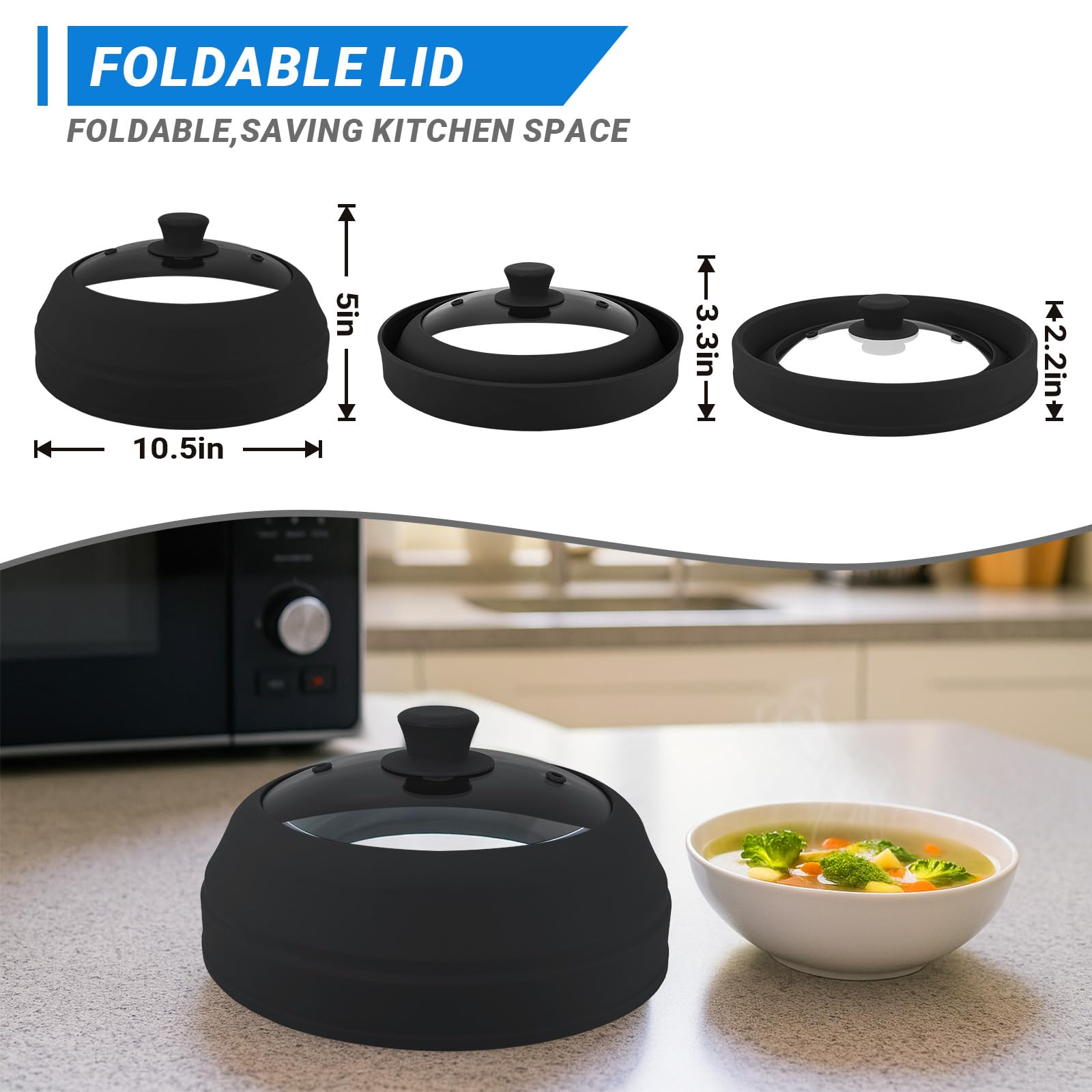 Aimatifi tempered glass microwave cover provides clear visibility while heating.