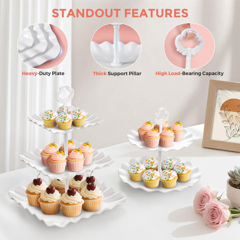 AIMSEAL Cupcake Stand 2-tier round stand ideal for cookies and canapés