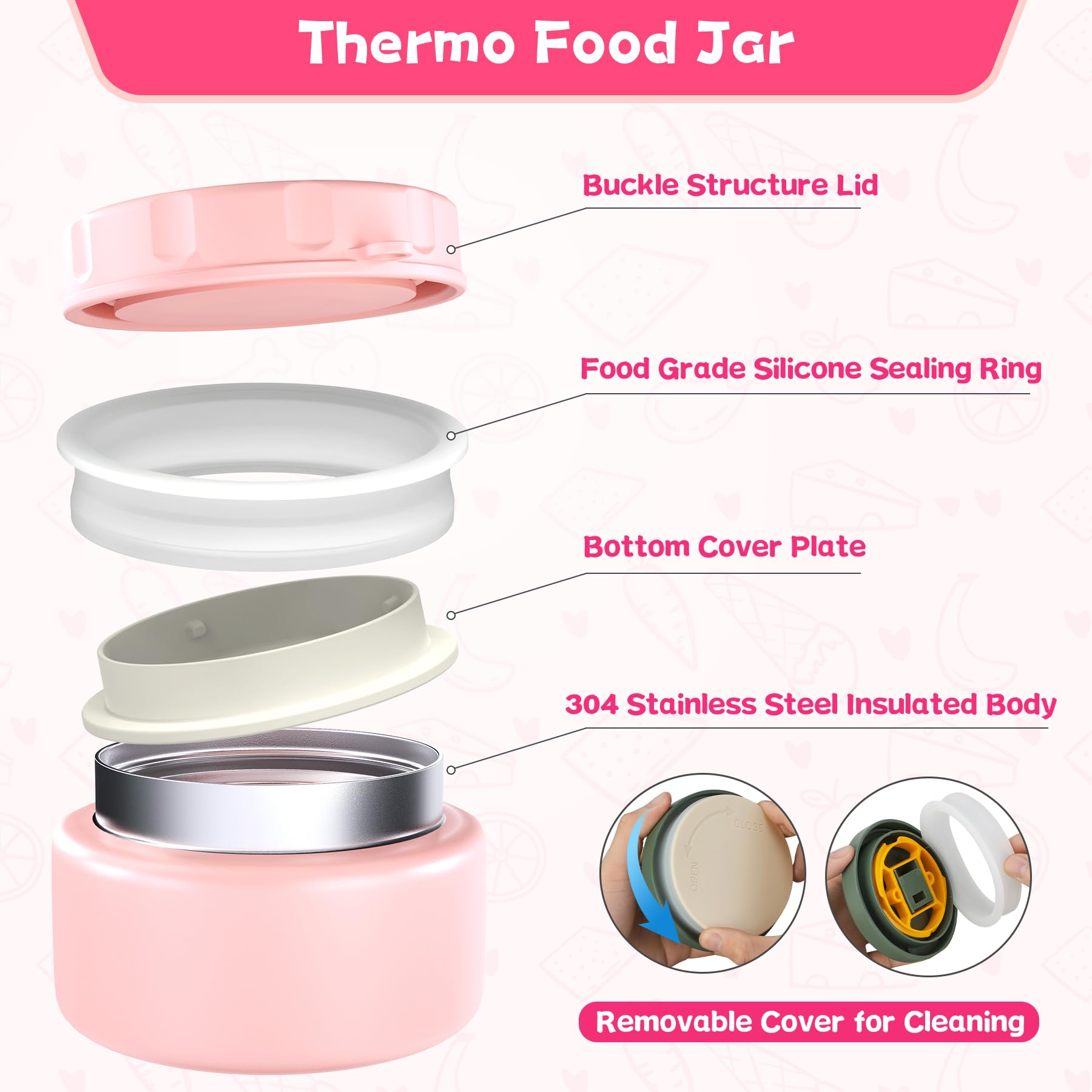 Aimsnk 8oz soup thermos preserves heat for hours during lunch.