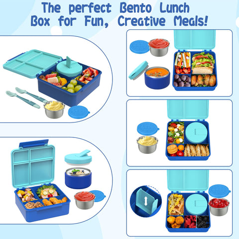 Aimsnk blue food divider showing separate sections to prevent flavor mingling.