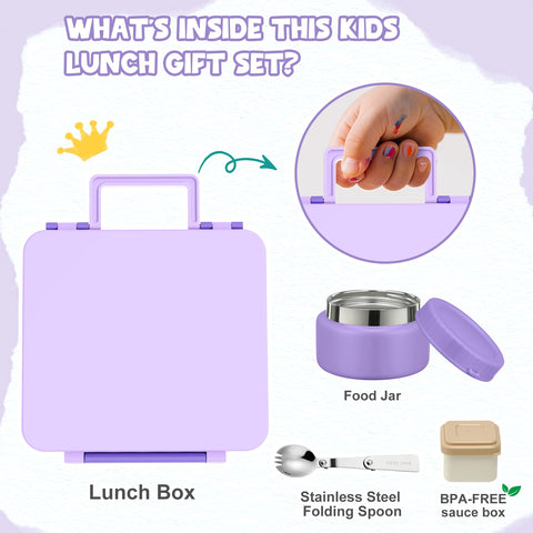 Aimsnk leak-proof bento compartments keep foods fresh and separated.
